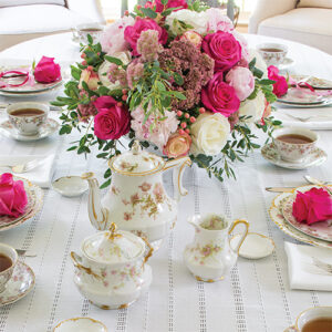 TeaTime January February 2022 Valentines Day Table Decor With Pink Flowers