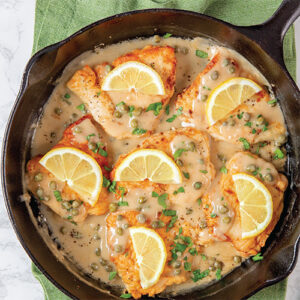 Chicken Piccata Featured In Southern Cast Iron March April 2022 Issue