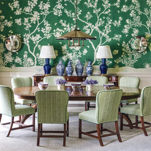 Green & Blue Living Room Featured In Southern Home March April 2022
