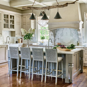 Grey & White Kitchen Featured In Southern Home March April 2022