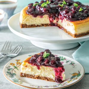 Louisiana Cookin' March/April 2022 Bluberrry-Mint Cheesecake