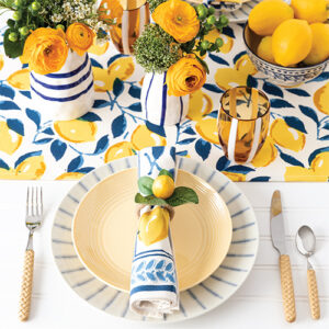 Southern Lady March/April 2022 Blue And Yellow Table Spread With Lemons
