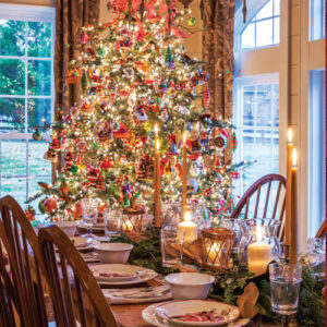 Christmas Table With Christmas Tree Featured In Christmas In The Cottage Book