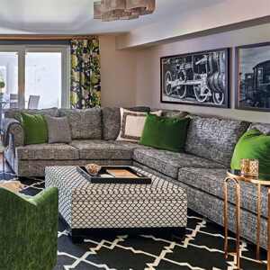 Green & Gray Living Room Featured in Hoffman Media Presents Small Space Home Style 2022
