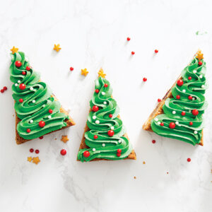 blondie iced christmas tree with sprinkles