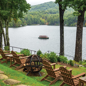 greystone inn lake with boat