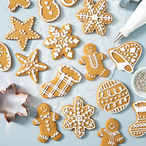 Iced gingerbread cutout cookies