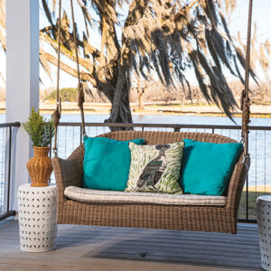 porch swing on the lake