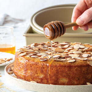 almond cake with honey drizzle