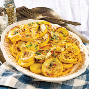 Cooked and cut squash