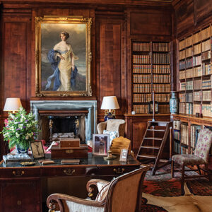 old office with bookshelves and books