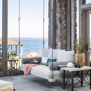 porch swing looking out at the water