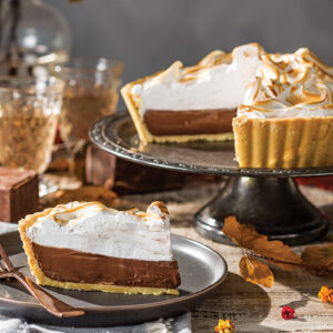 slice of chocolate pumpkin pie