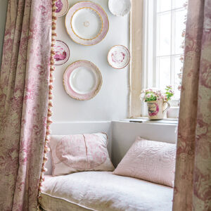 window bed with pink accents