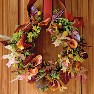 fall wreath on door