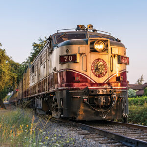 Wine train at dusk