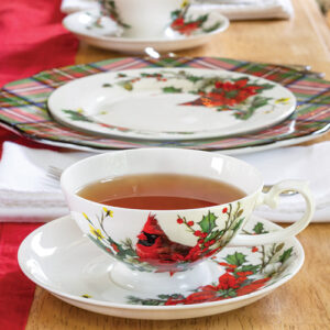 Christmas china tea cups