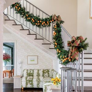 garland hanging down stairwell