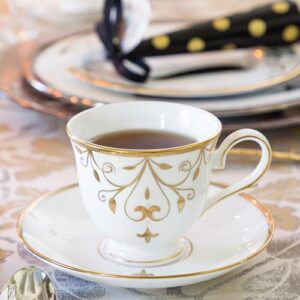New Years Tea in gold and white tea cup
