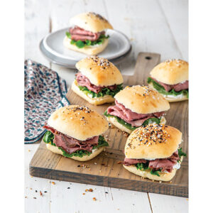 beef and blue sliders