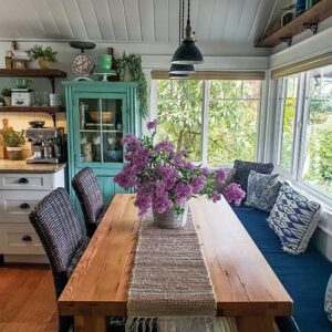 Breakfast wooden nook table