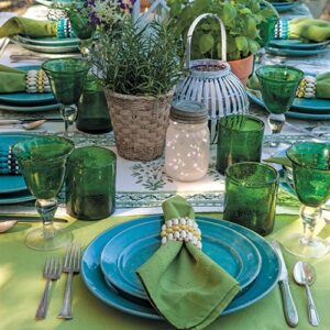 green themed tablescape