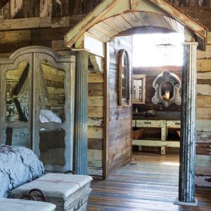 Inside wooden tree house