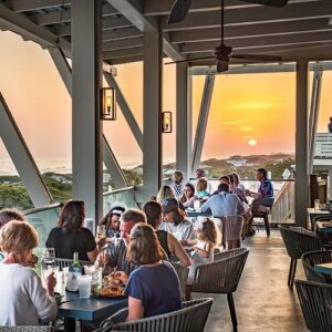 Watercolor mooncreek outdoor seating restaurant