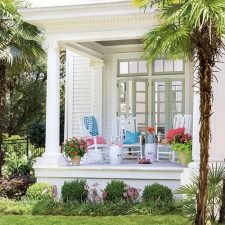 Covered porch in spring