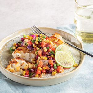 Plated fish dish
