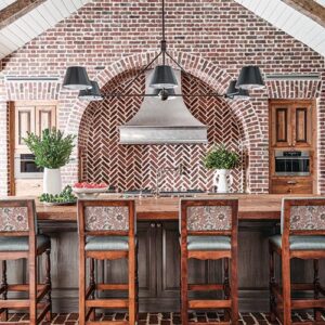 Outdoor brick kitchen and bar