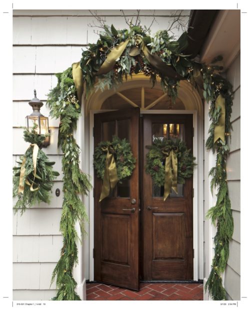 Wreath and Garland Front Door
