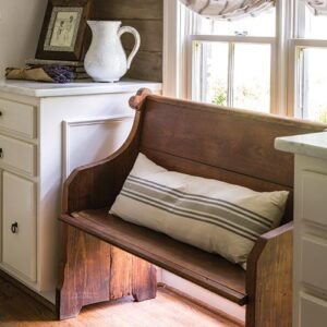 Rustic wooden kitchen bench