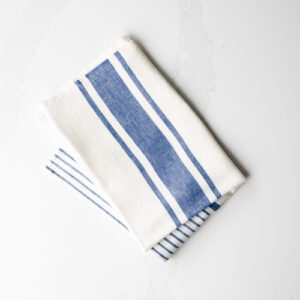 Linen Case Blue White Medium Stripe Towel