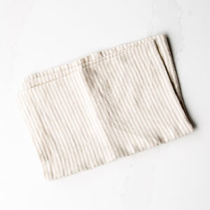 Linen Casa Thin White Grey Stripe Towel
