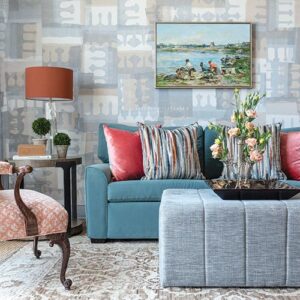 Colorful textured living room