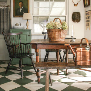 Checkered floor dining room