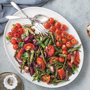 Grilled Tomato Okra