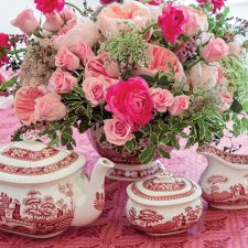 Pink Ribbon Tea Flowers