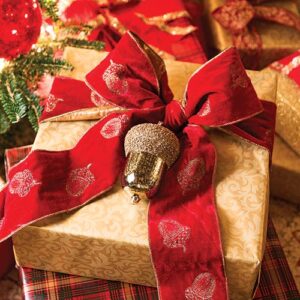 Gold Presents with Red Ribbon
