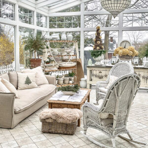 Outdoor Christmas Decorated Living Space