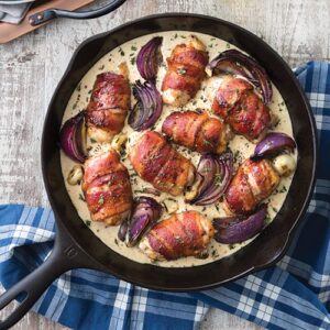 Bacon wrapped thighs