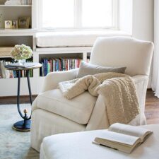 Cozy reading chair and blanket