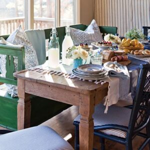 Lake house back porch dining table