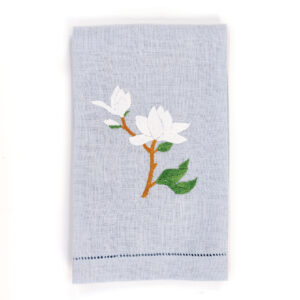 Hibiscus Linens magnolia towel blue