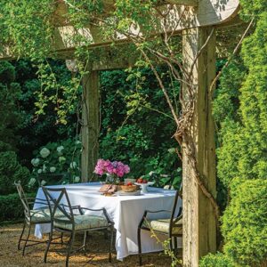 Outdoor garden seating area