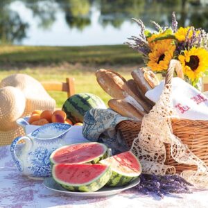 Lakeside dining watermelon