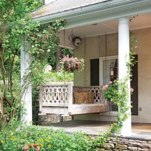 Cottage front porch swing