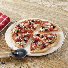 Nordic Ware Pizza Stone Styled with Pizza