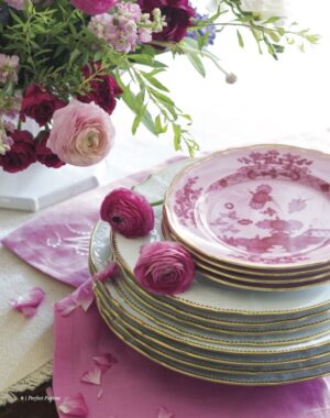 stacked floral plates